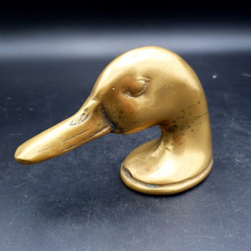 Vintage Brass Duck Head Bottle Opener Paperweight Mallard Bird Mid Century Bar