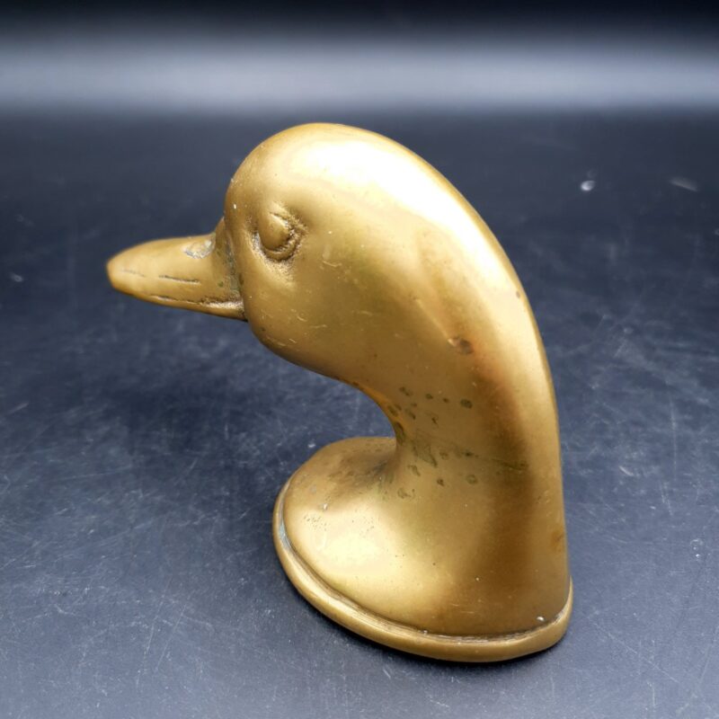 Vintage Brass Duck Head Bottle Opener Paperweight Mallard Bird Mid Century Bar
